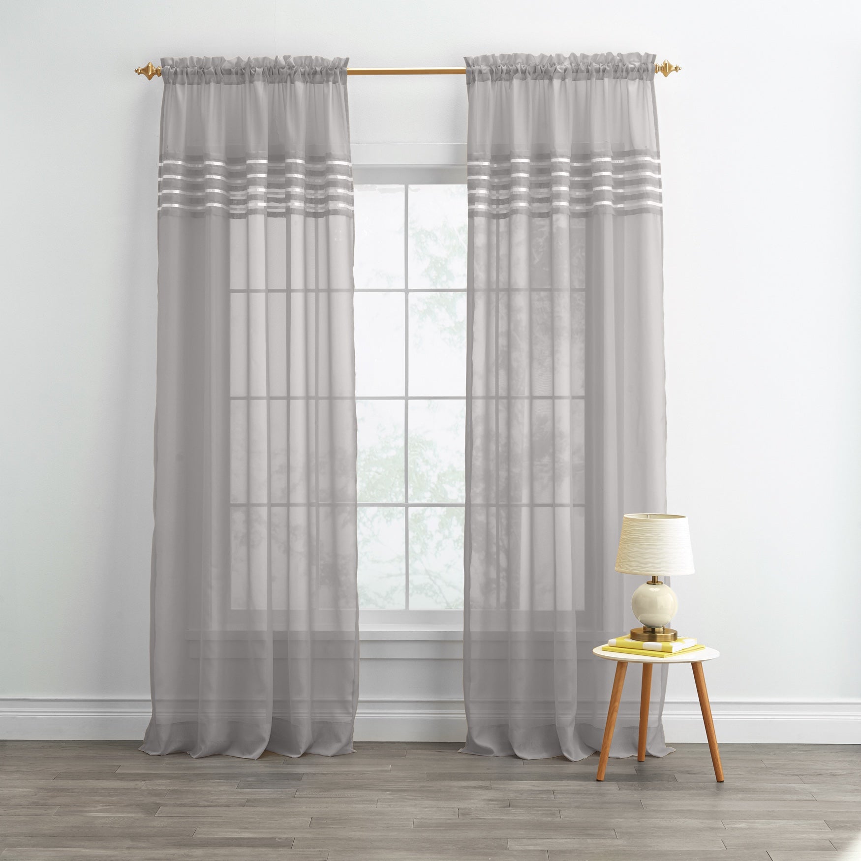 BH Studio Sheer Voile Pleated Rod-Pocket Panel image number 0
