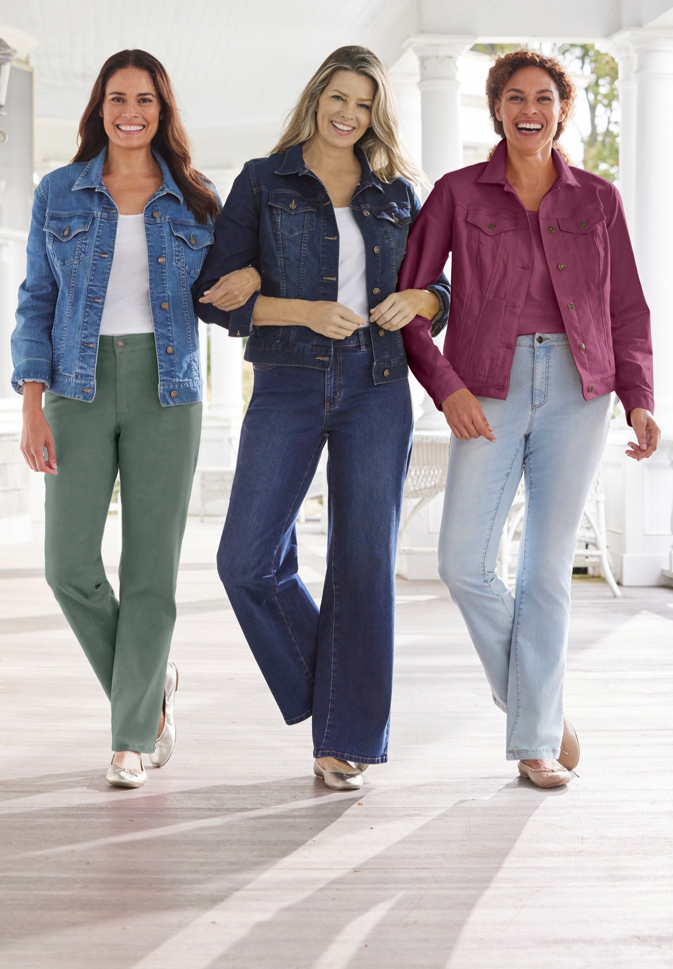 Stretch Denim Wide-Leg Five-Pocket Jeans image number 4