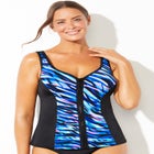 Chlorine Resistant Sweetheart Zip Front Tankini Top image number null