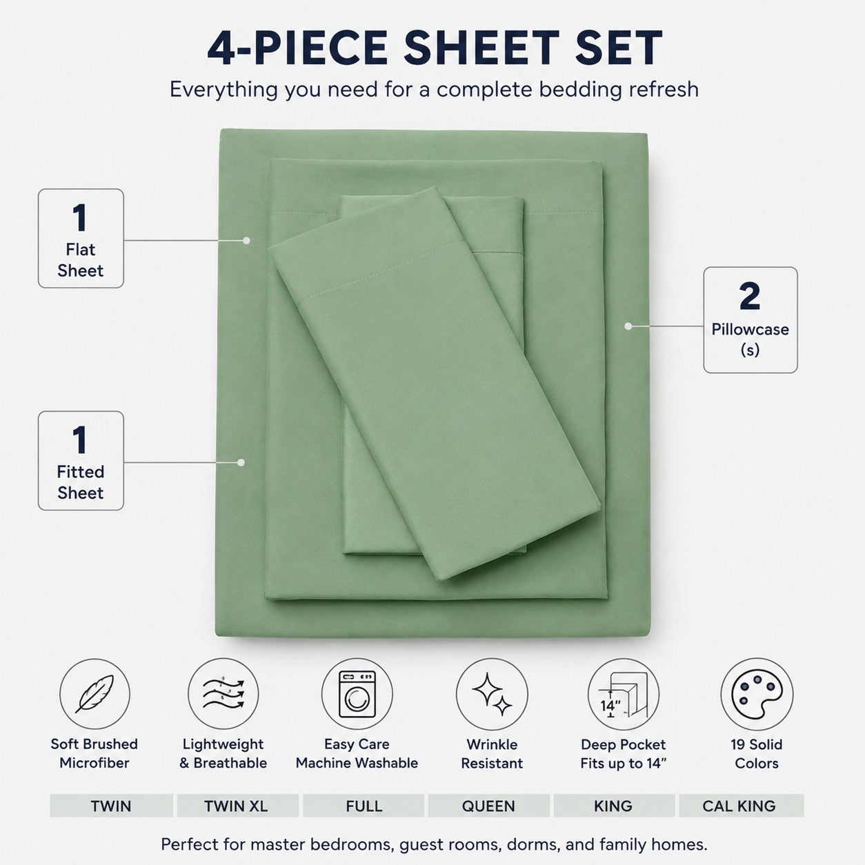 BH Studio Solid Microfiber Sheet Set image number 2