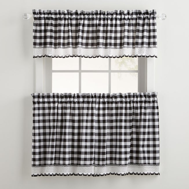 Buffalo Check Tier Curtain Set, Valance Not Included image number null