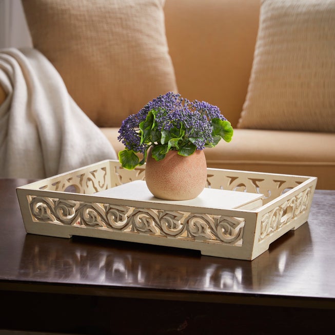 6½"H Faux floral arrangement image number null