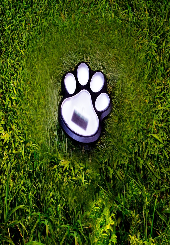 Paw Print Pathway Lights, Set of 4 image number 6