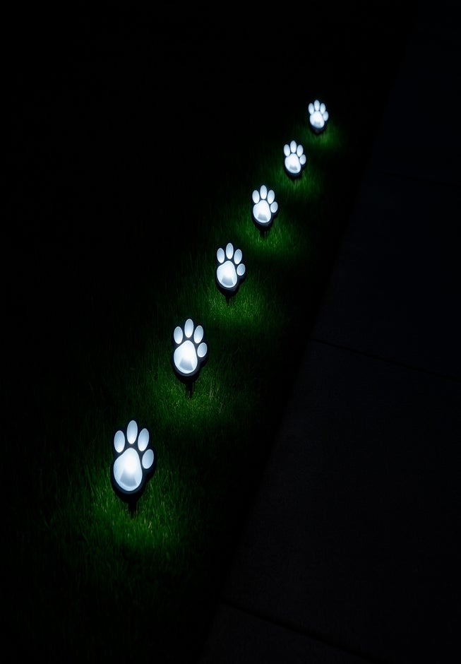 Paw Print Pathway Lights, Set of 4 image number 7