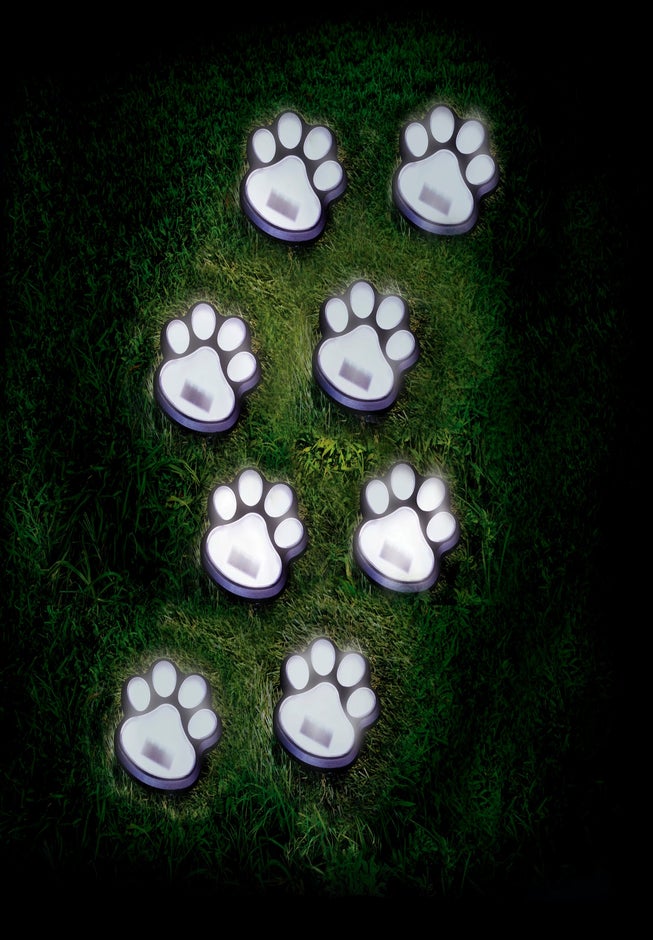 Paw Print Pathway Lights, Set of 4 image number 8
