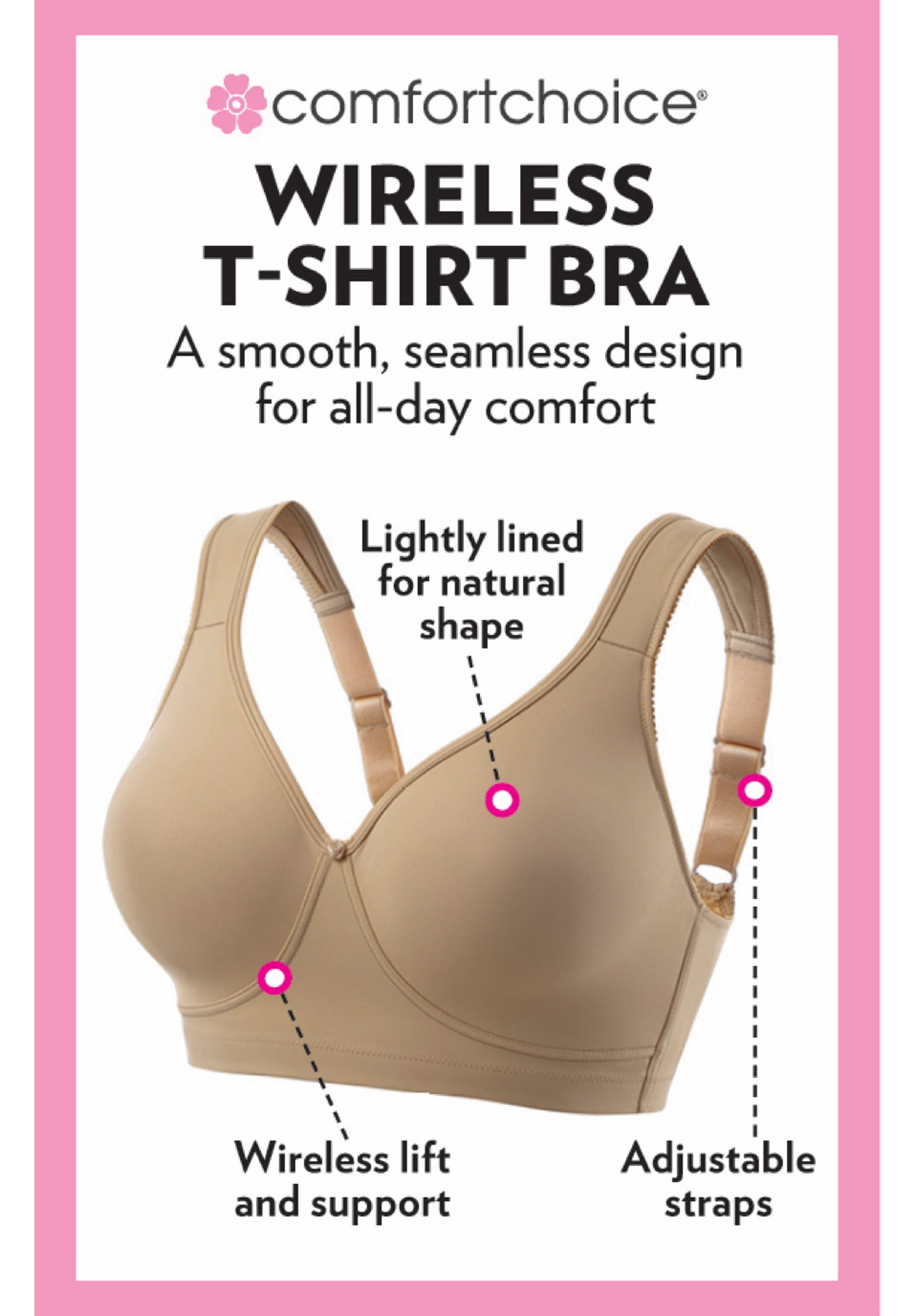 Wireless Microfiber T-Shirt Bra image number 5