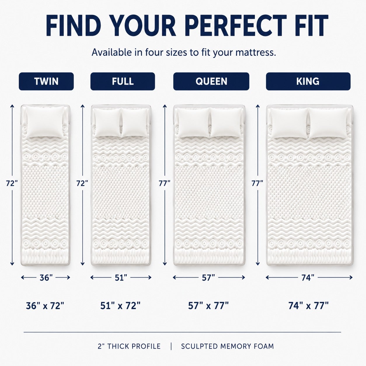 2 Inch 7-Zone Memory Foam Mattress Topper image number 3