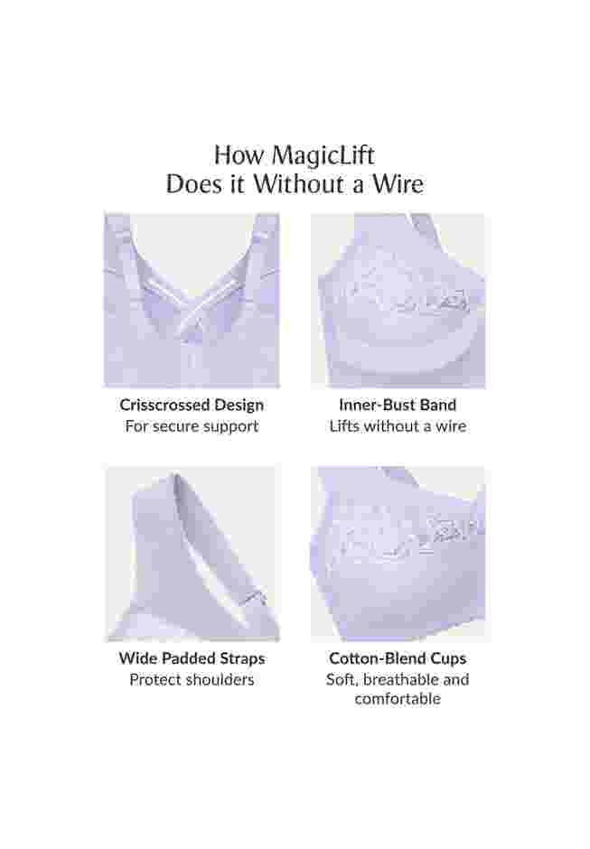 Glamorise® Magic Lift® Cotton Support Wireless Bra 1001 image number 4