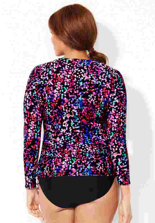 Chlorine Resistant Side-Tie Adjustable Long Sleeve Swim Tee image number 1