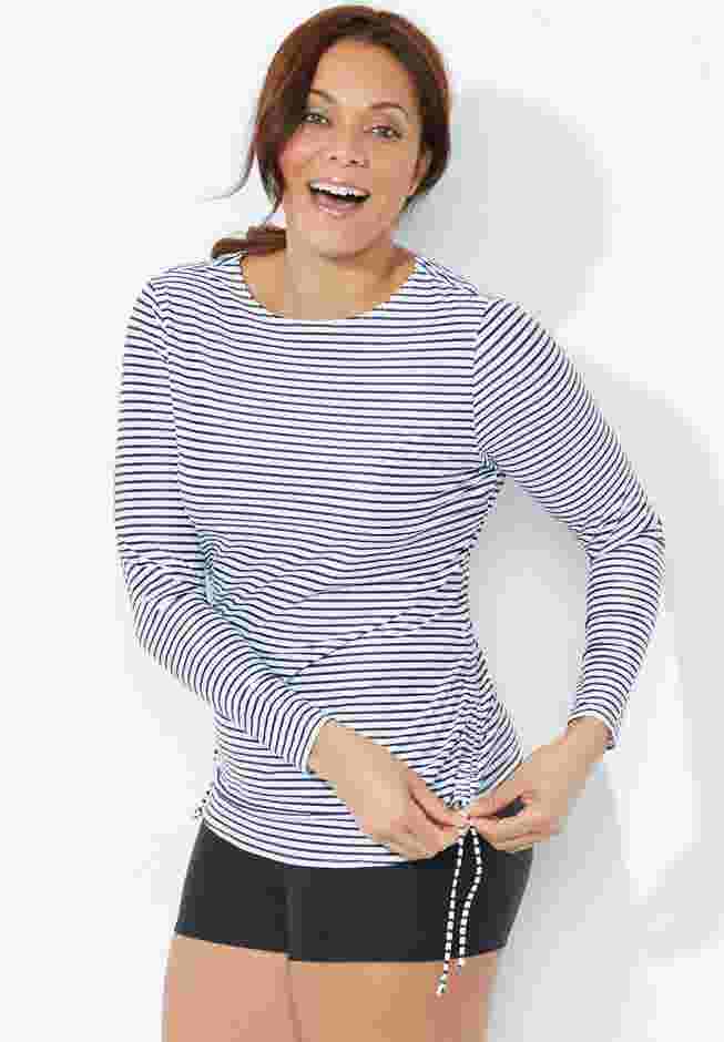 Chlorine Resistant Side-Tie Adjustable Long Sleeve Swim Tee image number 2