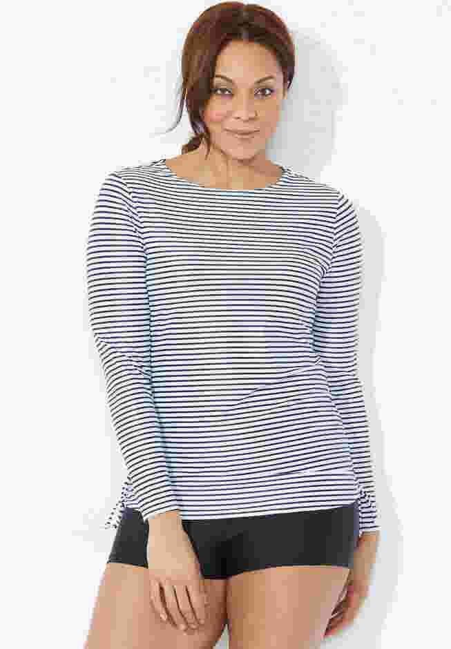 Chlorine Resistant Side-Tie Adjustable Long Sleeve Swim Tee image number 3