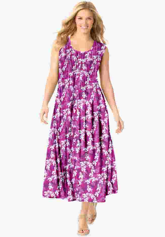 Pintucked Sleeveless Dress image number 0