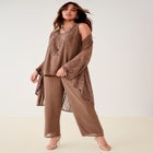 Plus Size Beaded Georgette Scoop Neck 3-Piece Pant Set image number null