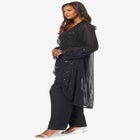 Plus Size Beaded Georgette 3-piece Pant Set – Formal Wear image number null