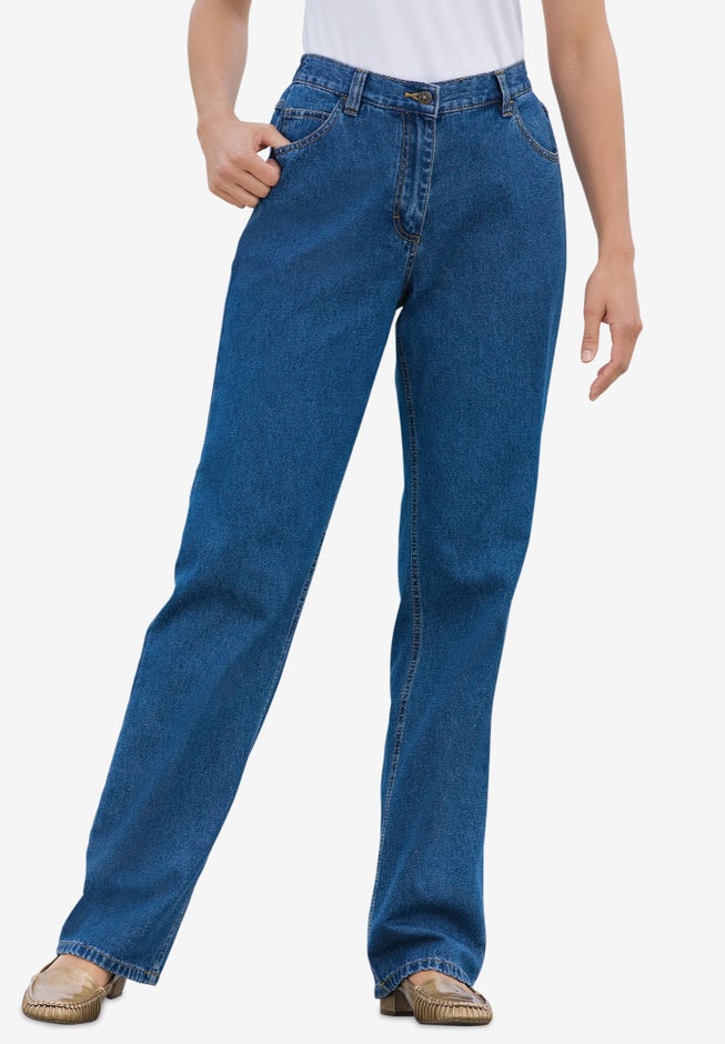 Perfect All-Cotton Back-Elastic Denim Jeans image number 4