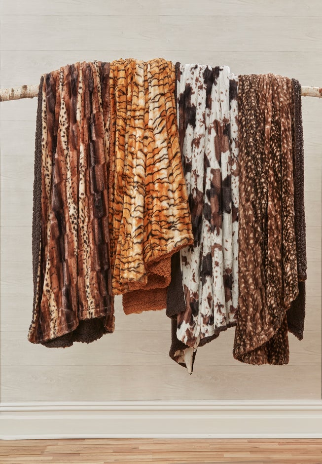 Faux Fur Animal Print Blanket image number 1