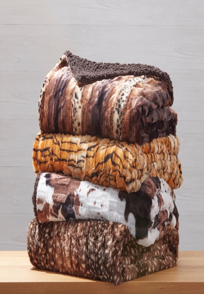 Faux Fur Animal Print Blanket image number 3