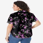 Plus Size Kate Short Sleeve Easy Cotton-Blend Button-Front Shirt image number null