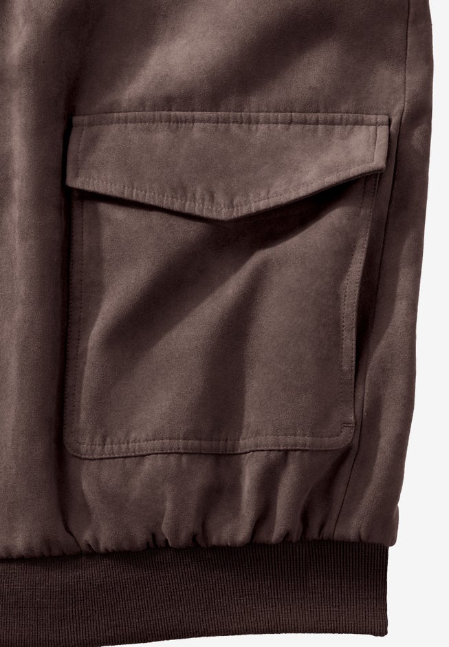 Microsuede Bomber Jacket image number null