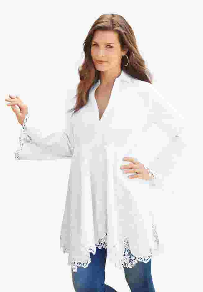 Poplin Embroidered Swing Tunic image number 0