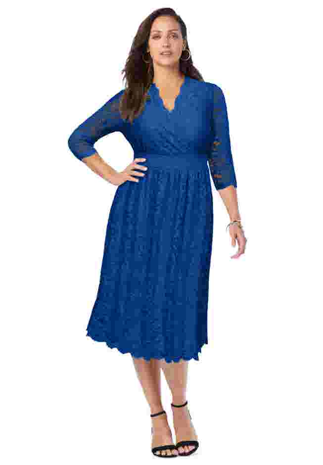 Stretch Lace A-Line Dress image number 0