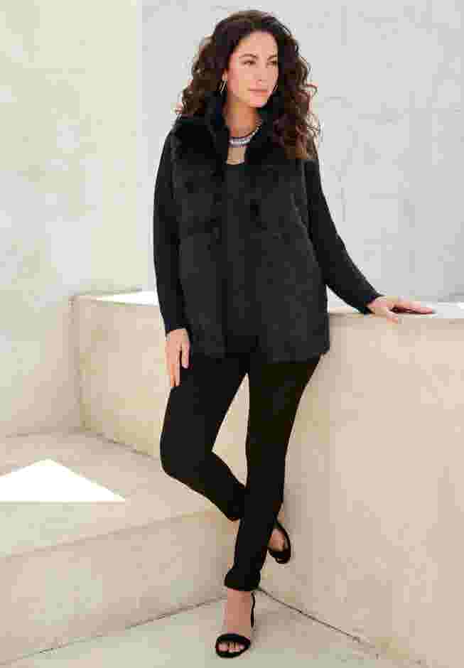 Faux Fur Cardigan Sweater image number 5