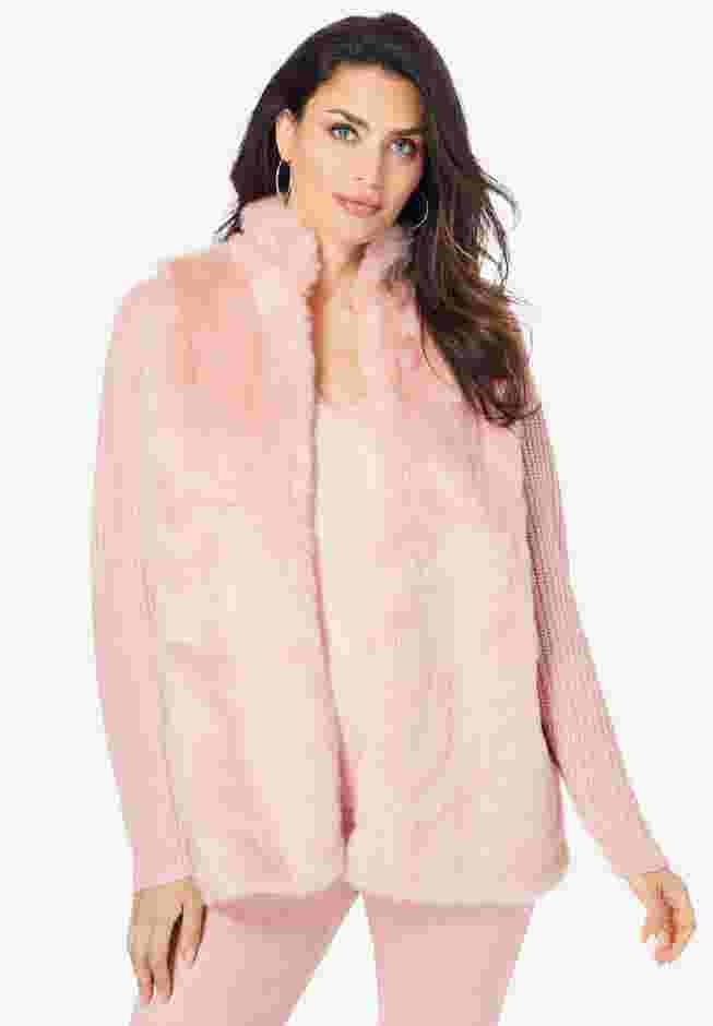 Faux Fur Cardigan Sweater image number 0