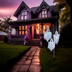 Set of 3 Pre-Lit Hanging Ghosts image number null