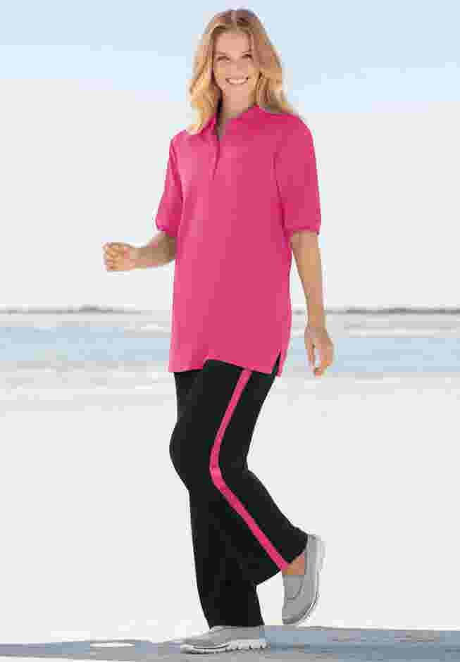 Side Stripe Cotton French Terry Straight-Leg Pant image number 3