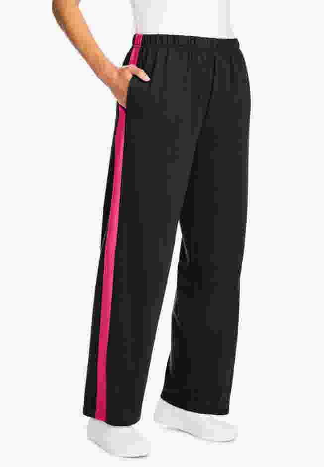 Side Stripe Cotton French Terry Straight-Leg Pant image number 0