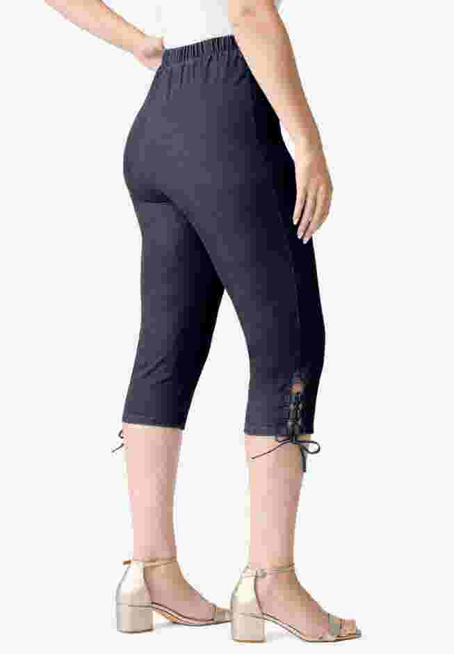 Comfort Stretch Lace Up Capri Jean image number 2