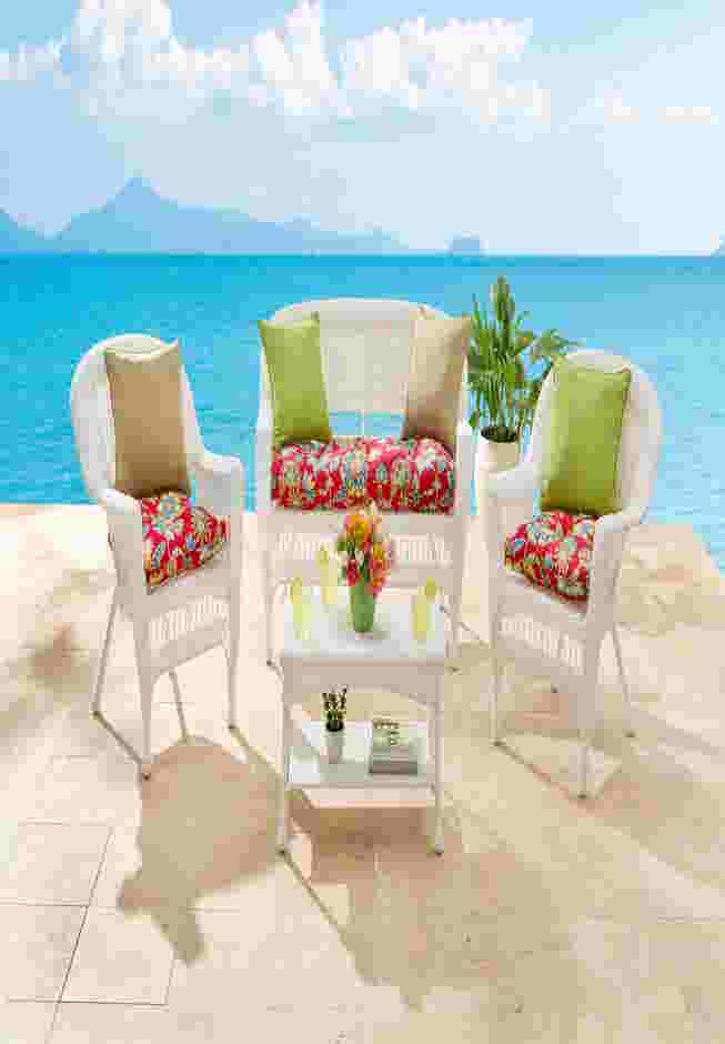 BH Outdoor Performance Tufted Wicker Chair Cushion image number 2