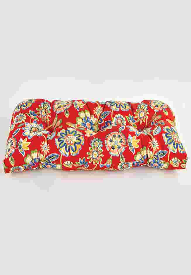 BH Performance Fabric Tufted Wicker Settee Cushion image number 0