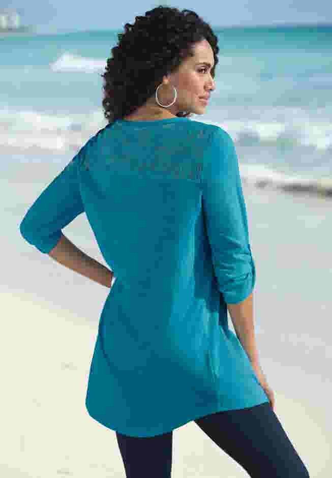 Textured Lace Trimmed Tunic image number 0