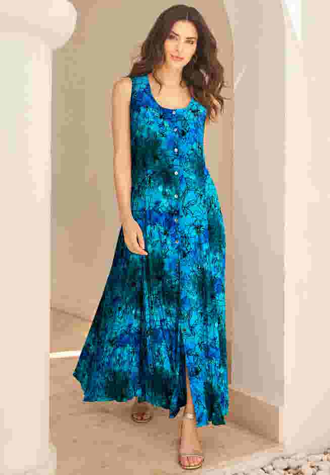 Button Front Crinkle Dress image number 0
