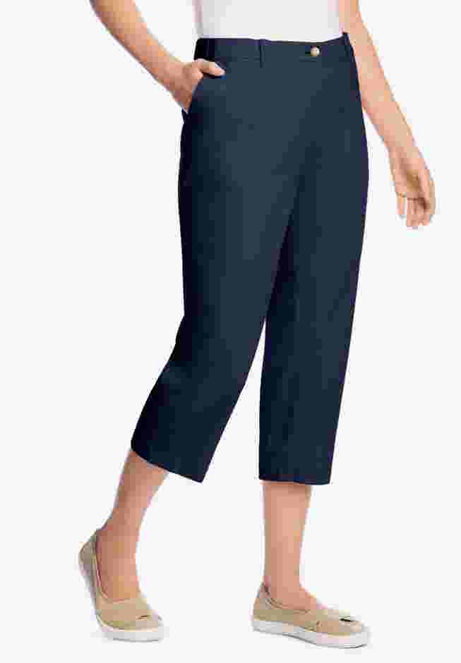 Adjustable Waist Chino Capri image number 0