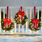 Set Of 3 Cordless Pre-Lit Mini Christmas Wreaths image number null