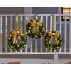 Set Of 3 Cordless Pre-Lit Mini Christmas Wreaths image number null
