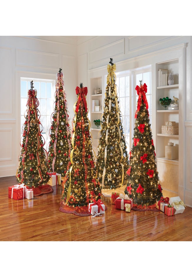 Fully Decorated Pre-Lit 6’ Pop-Up Christmas Tree image number 4