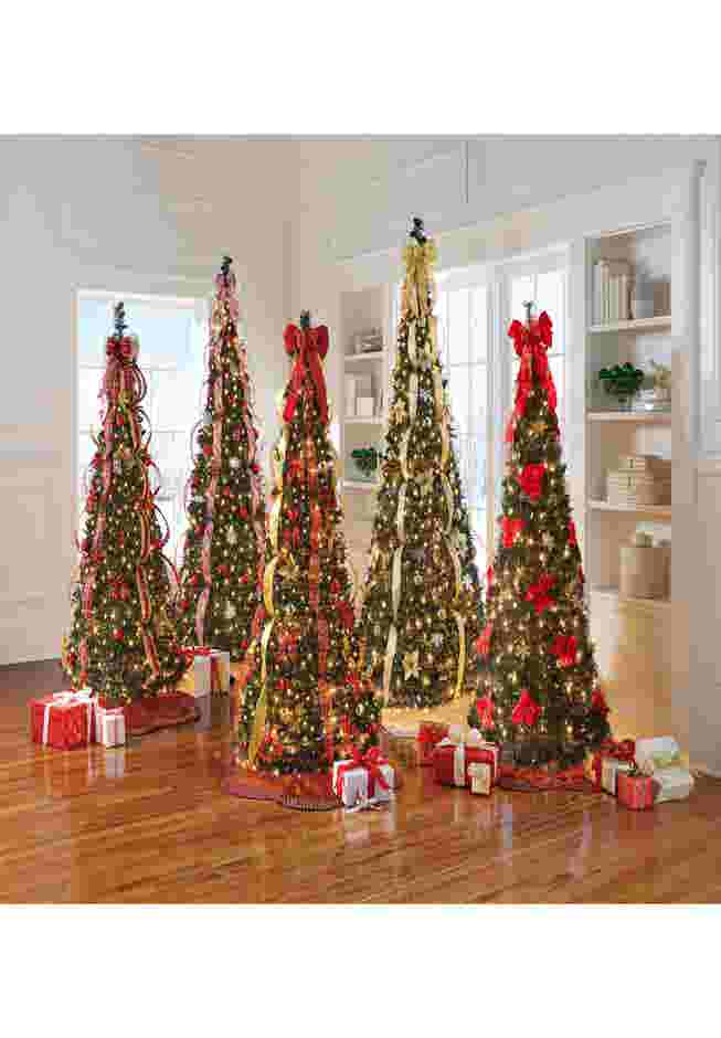 Fully Decorated Pre-Lit 6’ Pop-Up Christmas Tree image number 8
