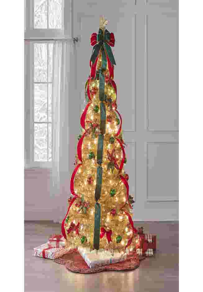 Fully Decorated Pre-Lit 6’ Pop-Up Christmas Tree image number 0