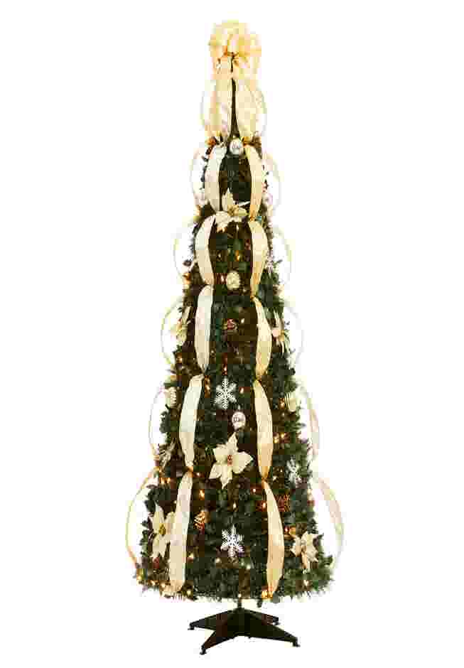 Fully Decorated Pre-Lit 6’ Pop-Up Christmas Tree image number 0