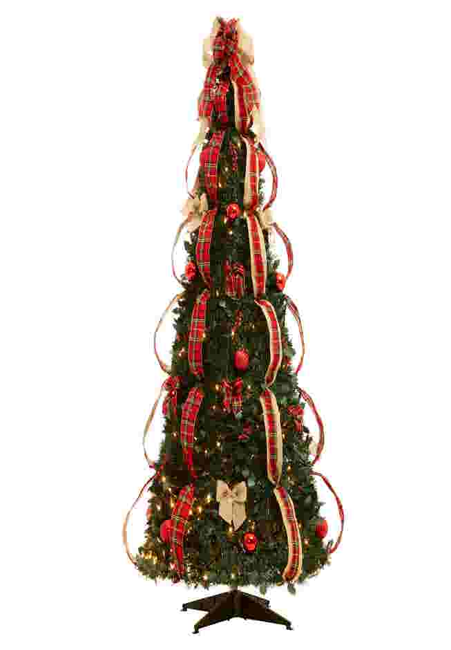 Fully Decorated Pre-Lit 6’ Pop-Up Christmas Tree image number 0