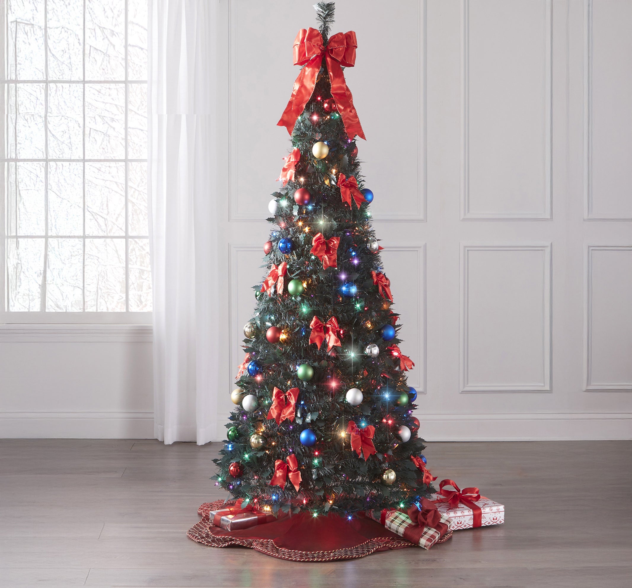 Fully Decorated Pre-Lit 7&frac12; Ft. Pop-Up Christmas Tree image number 1