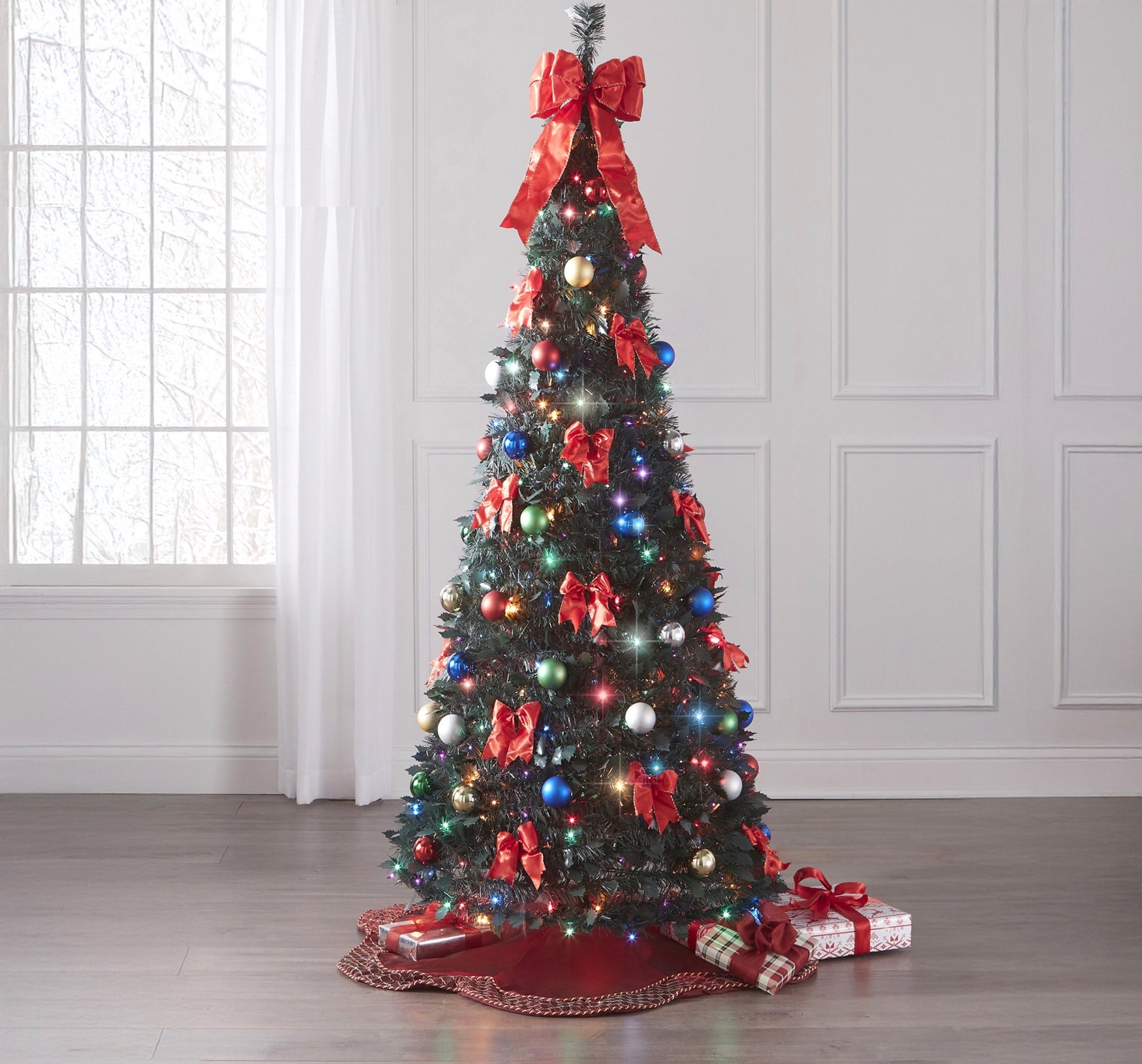 Fully Decorated Pre-Lit 7&frac12; Ft. Pop-Up Christmas Tree image number 0