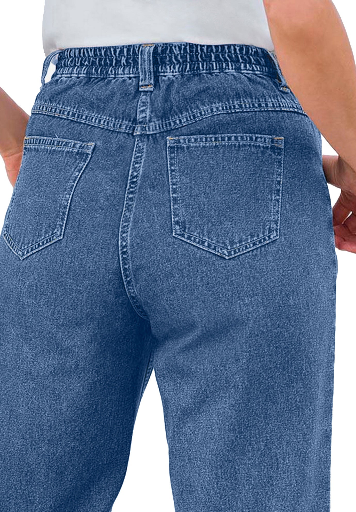 Perfect All-Cotton Back-Elastic Denim Jeans image number 6