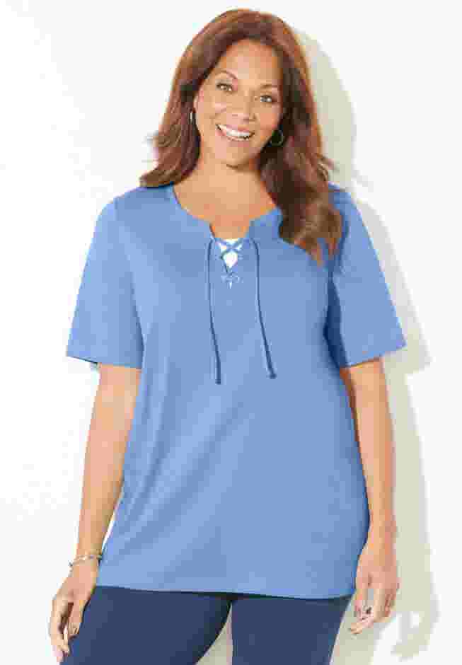 Suprema® Lace-Up Tee image number 0