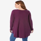 Plus Size Knit Thermal V Neck Swing Tunic &ndash; Long Sleeve image number null