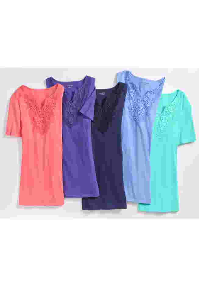 Easy Fit Embroidered Notch-Neck Tunic image number 1