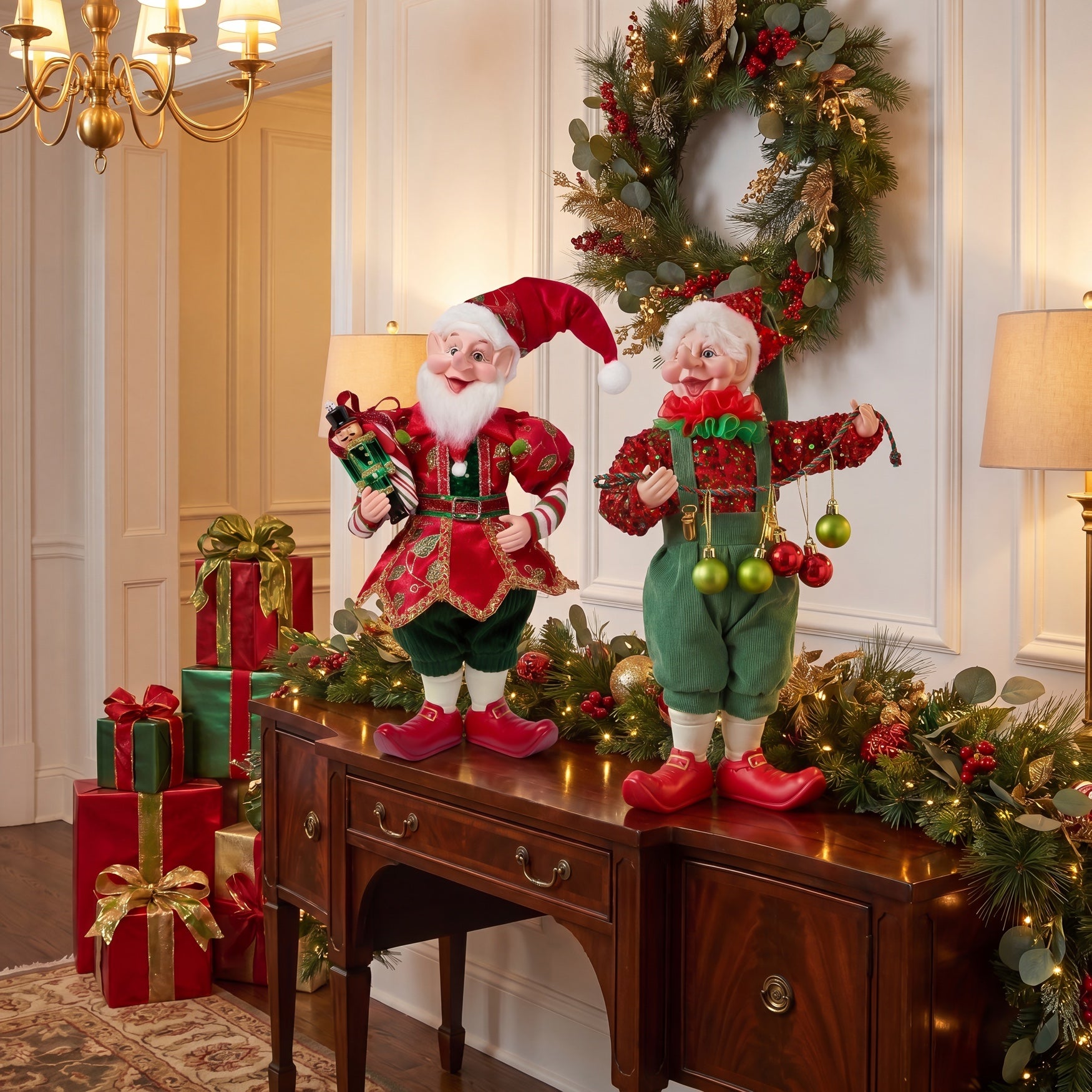 16"H Elf With Ornament Garland image number 4